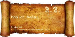 Mahler Noémi névjegykártya