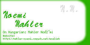 noemi mahler business card